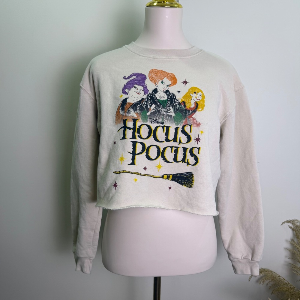 Disney Hocus Pocus Size L Cropped Fleece Sweatshirt